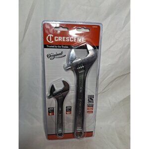 Crescent 2 Pc. Adjustable Wrench Set 6" & 10" AC2610VS, Quick Adjust, NEW